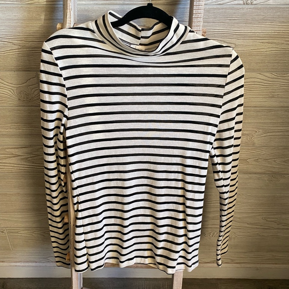 Striped Black and White Women's Top